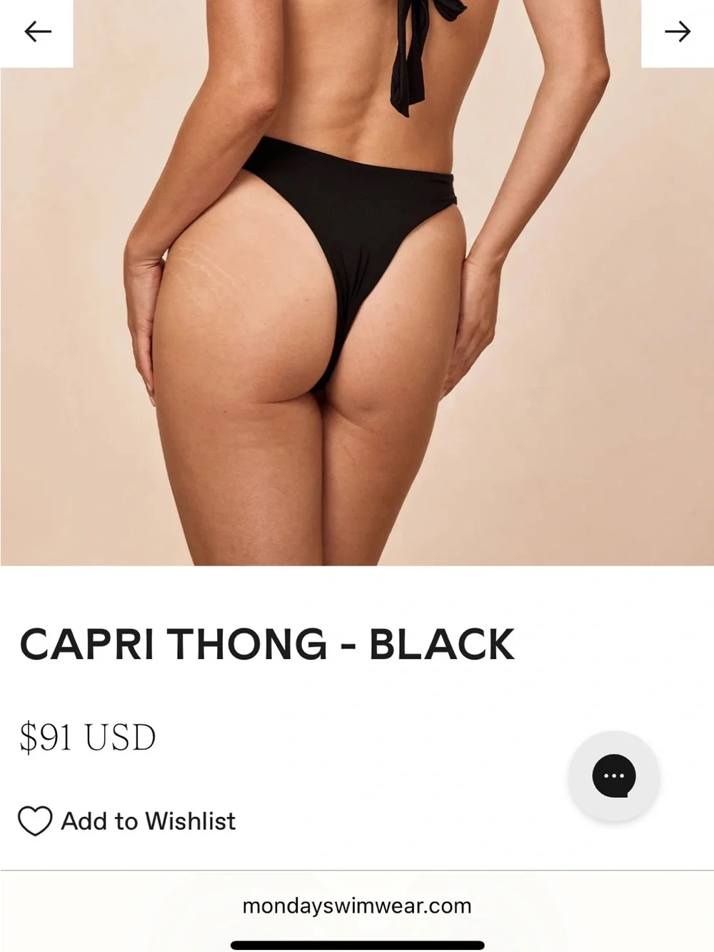 Monday Swimwear SET Black Halter Triangle Bikini Top and Capri Thong